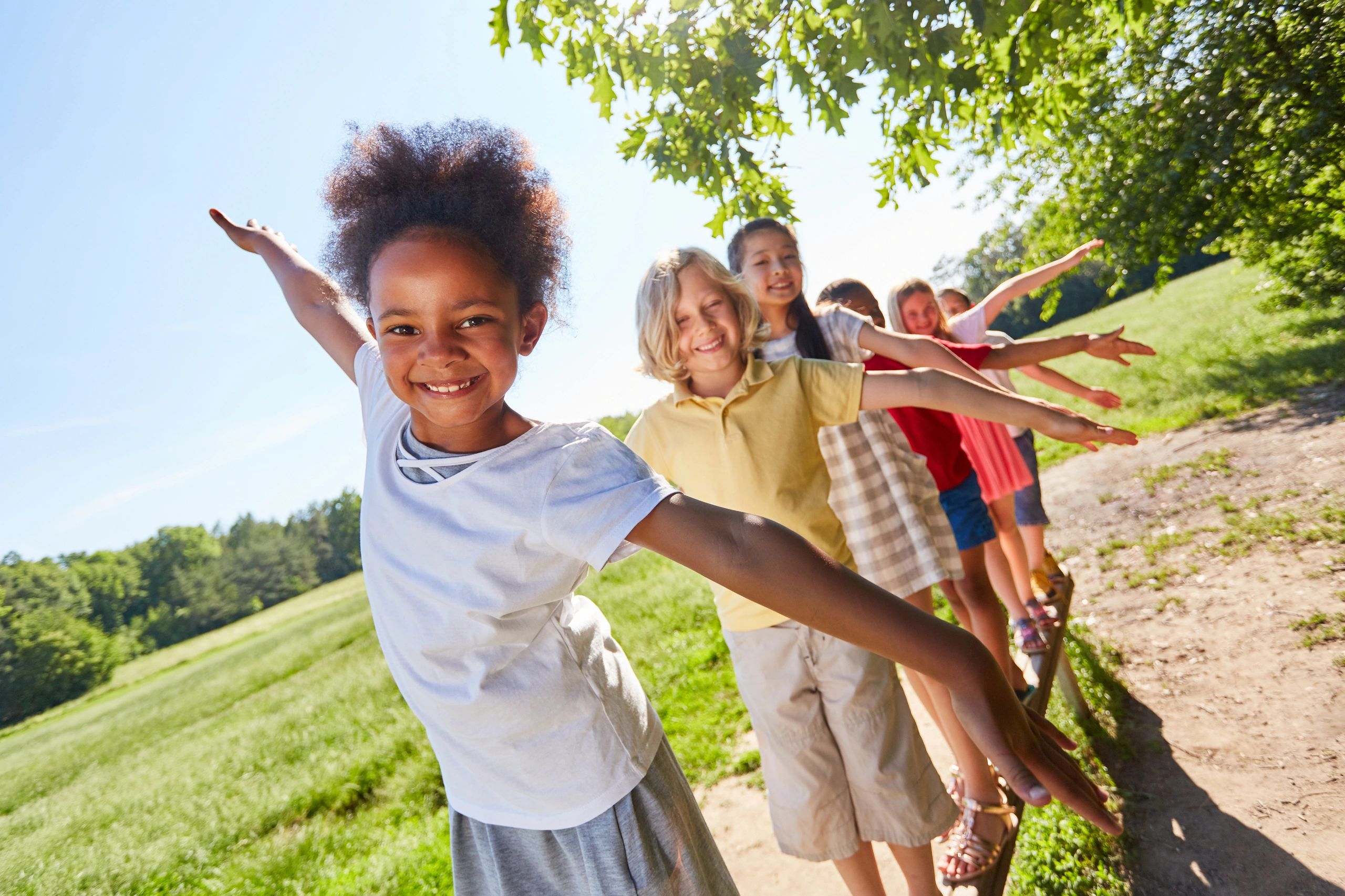 Child working on balance